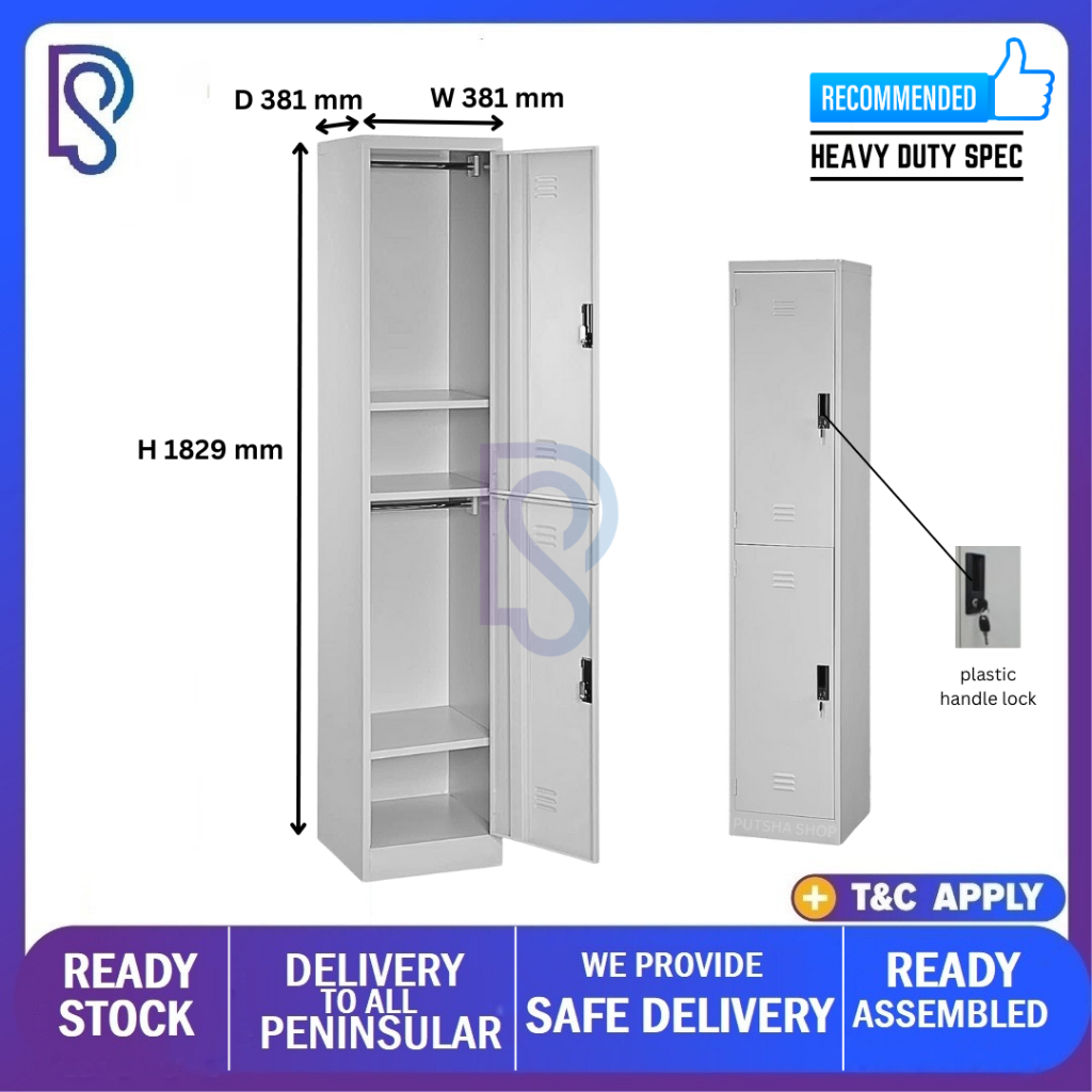 PUTSHA SHOP - LOKER SIAP PASANG / Metal Locker 2 compartment ...