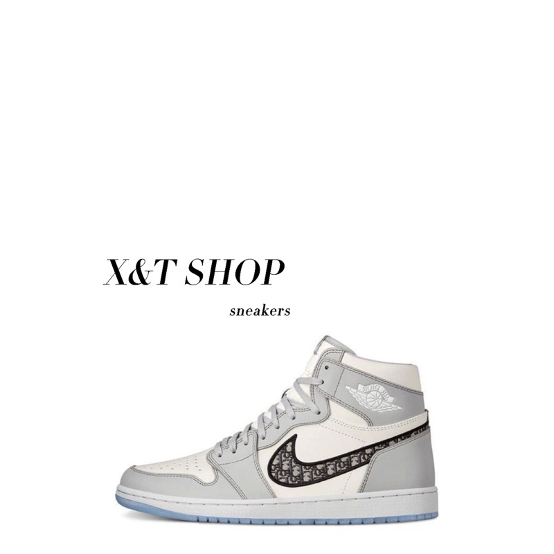 Dior x Nike Air Jordan 1 High Wolf Grey CN8607 002 Men And Women