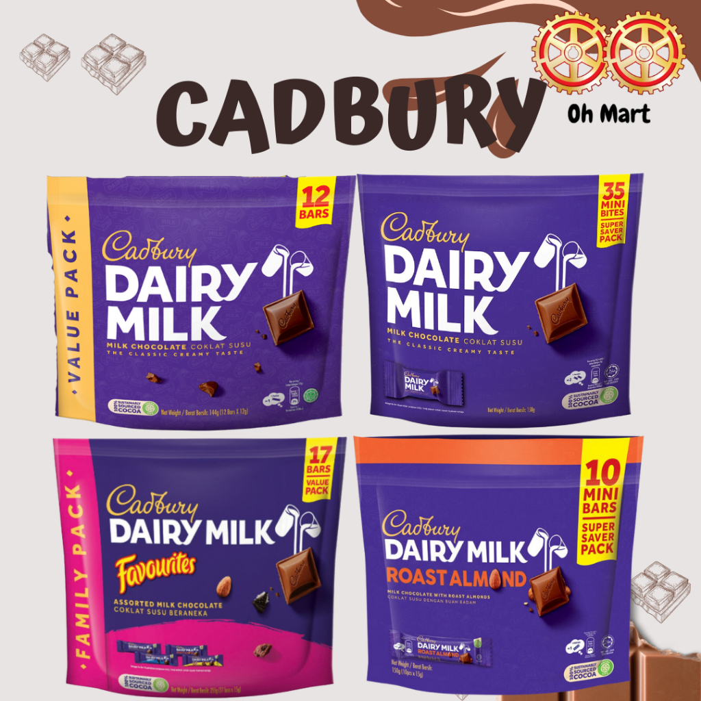 Cadbury Dairy Milk Mini Bars Assorted Flavours (15g x 12/35 mini bars) Shopee Malaysia