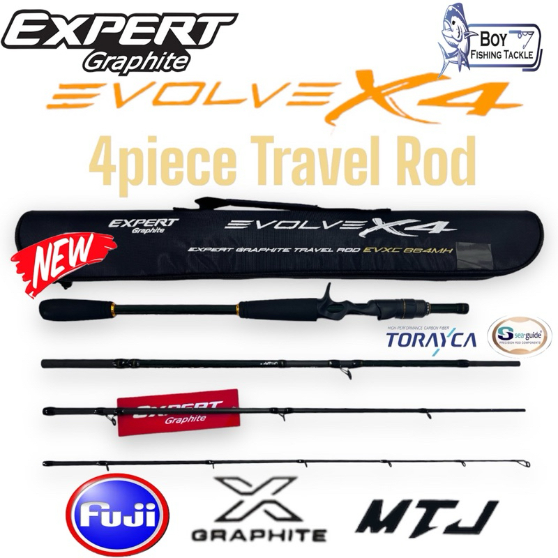 2024 EXPERT GRAPHITE EVOLVE X4 TRAVEL ROD 4 PIECE BAITCASTING ROD FISHING  ROD | Shopee Malaysia