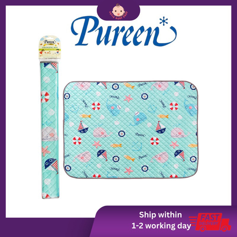 Pureen* Baby Cotsheet with Plain Size M L Diapers Changing Mat