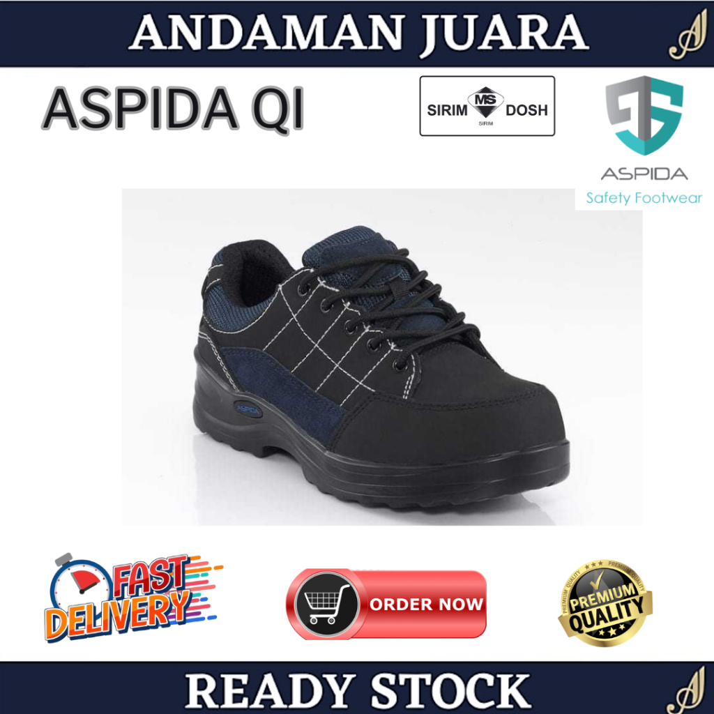 CLEARANCE STOCK Aspida Qi Safety Shoes hard toe cap Shopee Malaysia