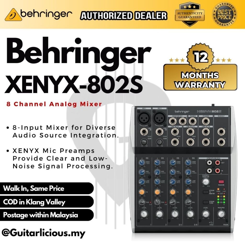 Behringer XENYX 802S Analog Mixer (XENYX802S / XENYX-802S / 802 / 802S ...