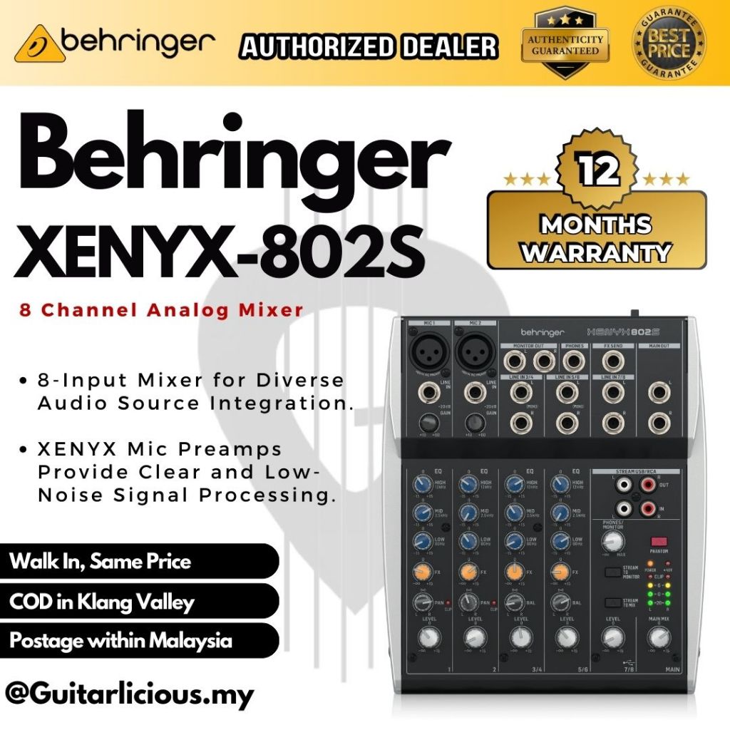 Behringer XENYX 802S Analoge Mixer - Compacte Mengtafel Met 8 Kanalen