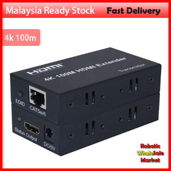 4k 100M 120m HDMI Extender Via Cat5e Cat6 Rj45 Ethernet Cable Audio Video Transmitter and Receiver for Laptop PC To TV M