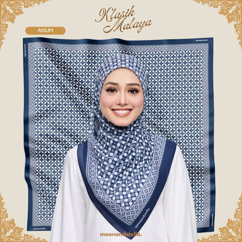 MoonandStella | Klasik Malaya | Tudung Raya 2024 | Tudung Bawal Printed ...