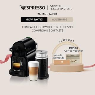 Cafetera Nespresso Inissia Black + Aeroccino 3