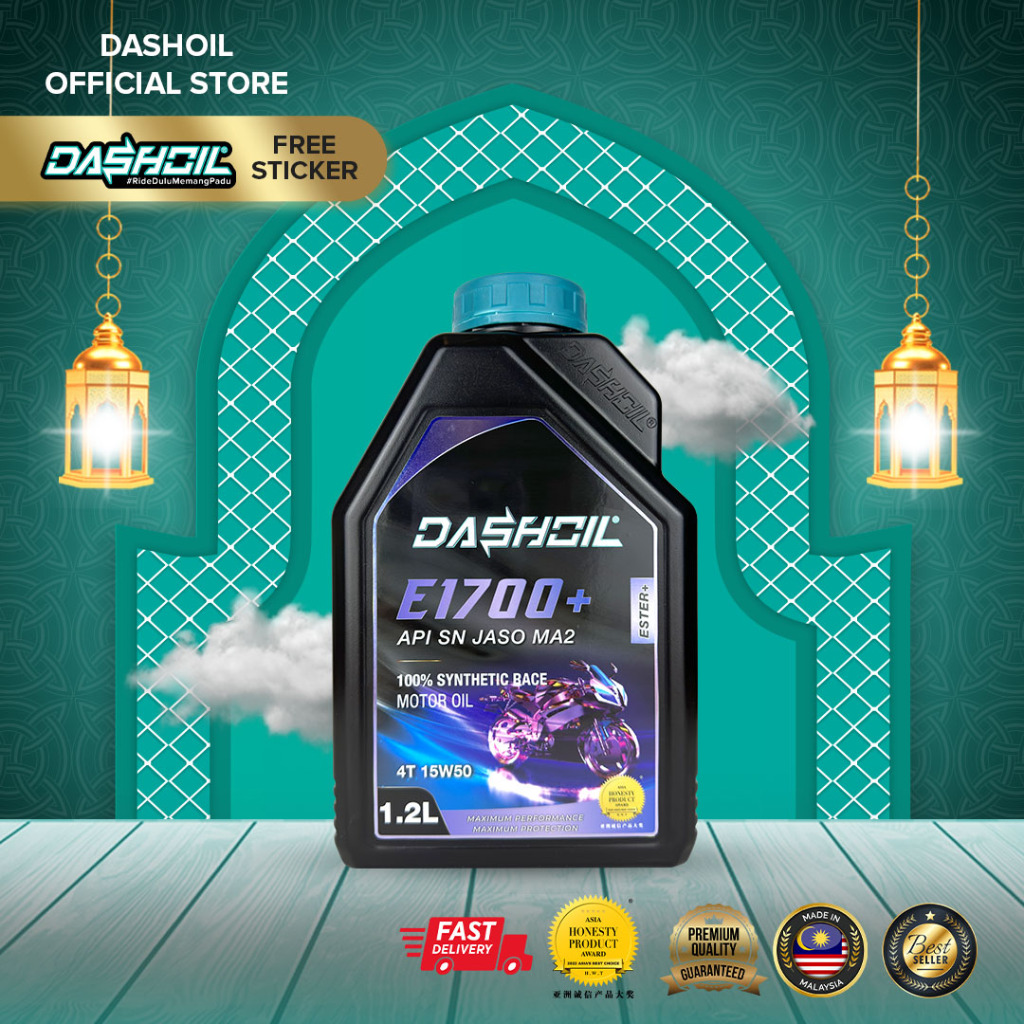 DashOil Ester+ E1700+ 4T 15w50 1.2L Fully Synthetic SN Motorcycle