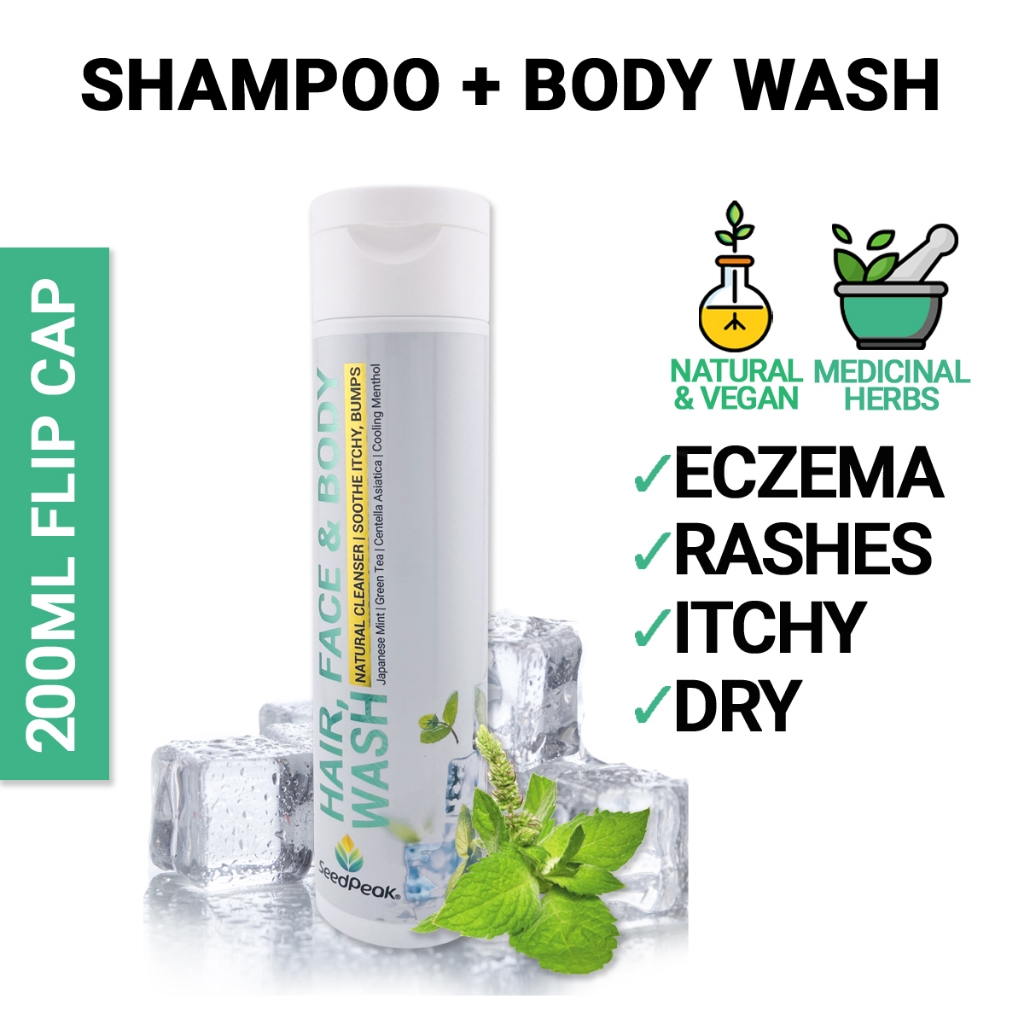 SeedPeak Hair, Face & Body Wash [PM] 200ML Dry Eczema Itchy Sensitive