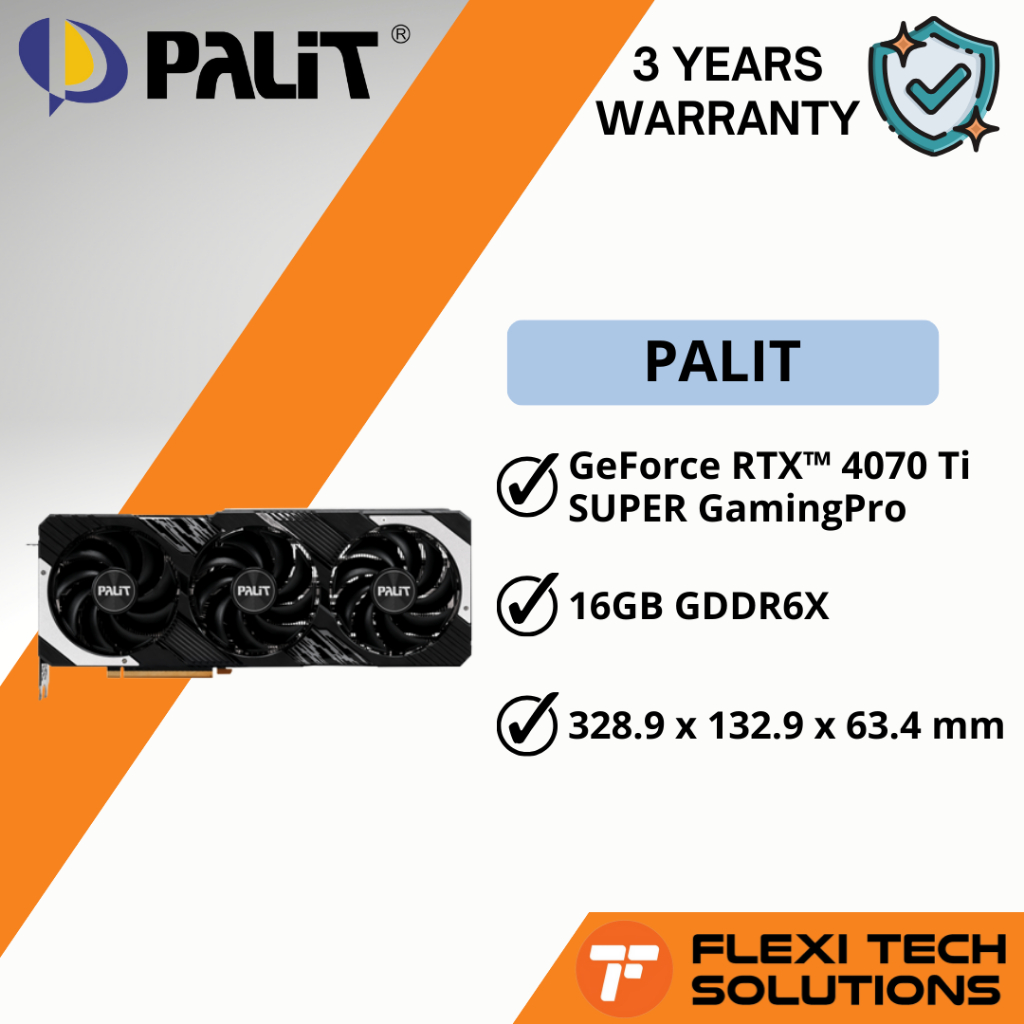 Flexi Tech PALIT GeForce RTX™ 4070 Ti SUPER GamingPro 16GB GDDR6X GPU ...