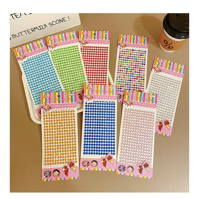 Diamond Sticker 6mm Round Acrylic Crystal Stickers Children DIY Car ...