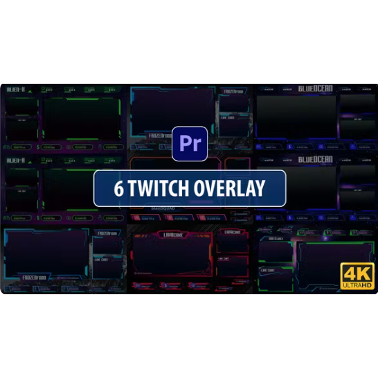 [Adobe Premiere Pro][ADD ON]6 Twitch Stream Overlays Element Template ...
