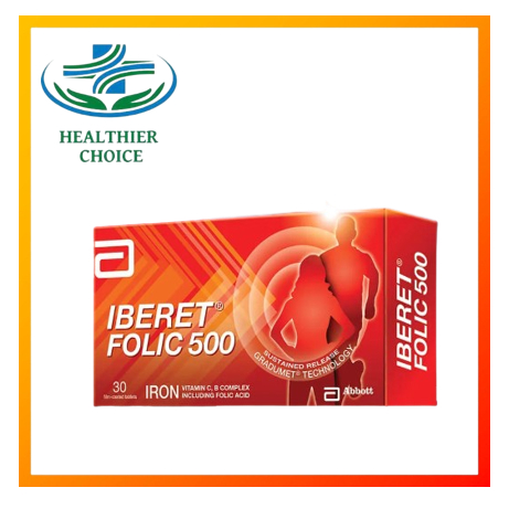 Abbott Iberet Folic 500 Iron Vitamin C Bcomplex Folic Acid 30's ...