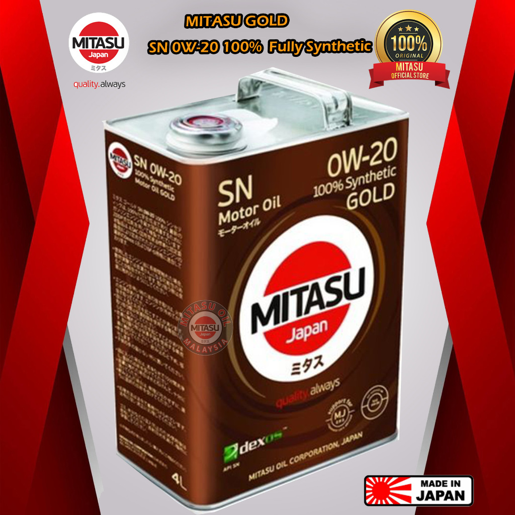 MITASU GOLD SN 0W20 100 Fully Synthetic Engine oil 4L (100 Original