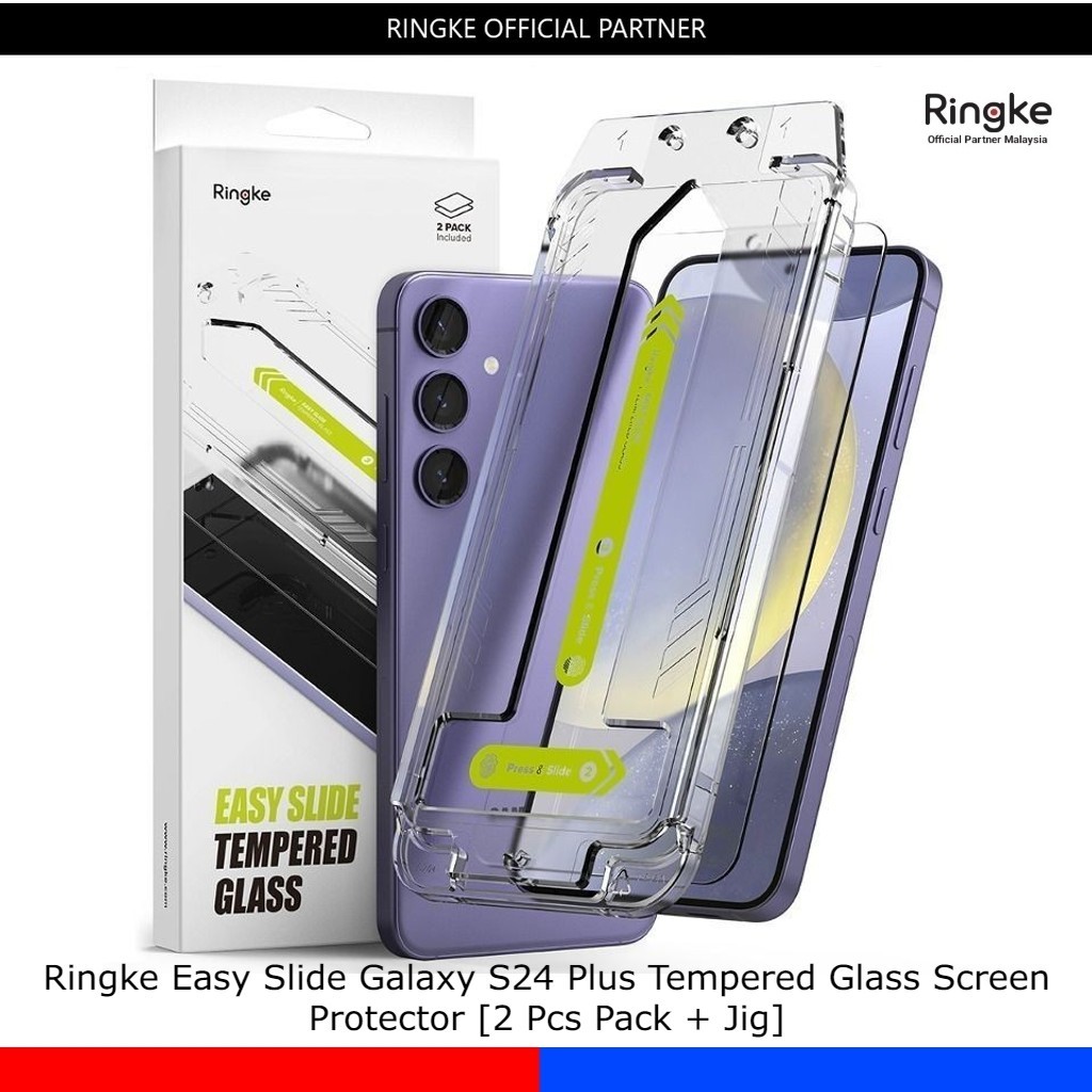 Ringke Easy Slide Galaxy S24 Plus Tempered Glass Screen Protector [2