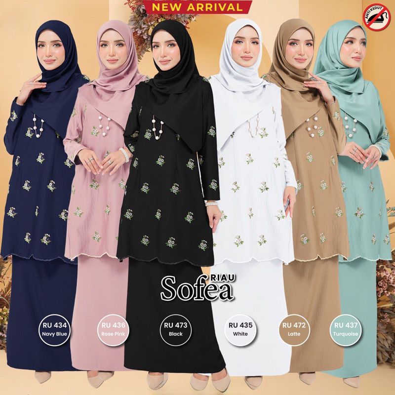 Baju Kurung Riau Moden SOFEA Baju Raya 2024 Baju Kurung Raya Ironless ...