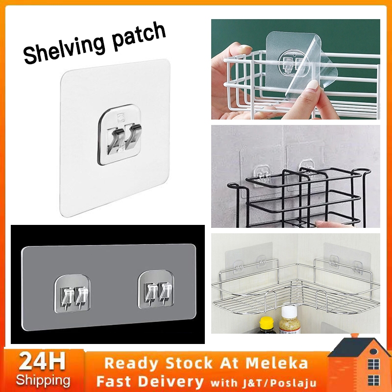 1pc Wall Adhesive Hook Sticky Hooks Rack Wall Hook Seamless Screw Shelf ...