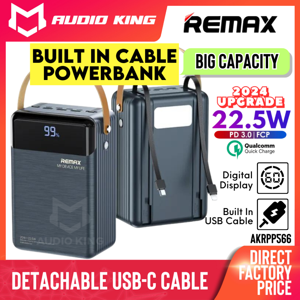 REMAX Camping Powerbank 80000mAh With Built In 22.5W Fast PD Charging ...