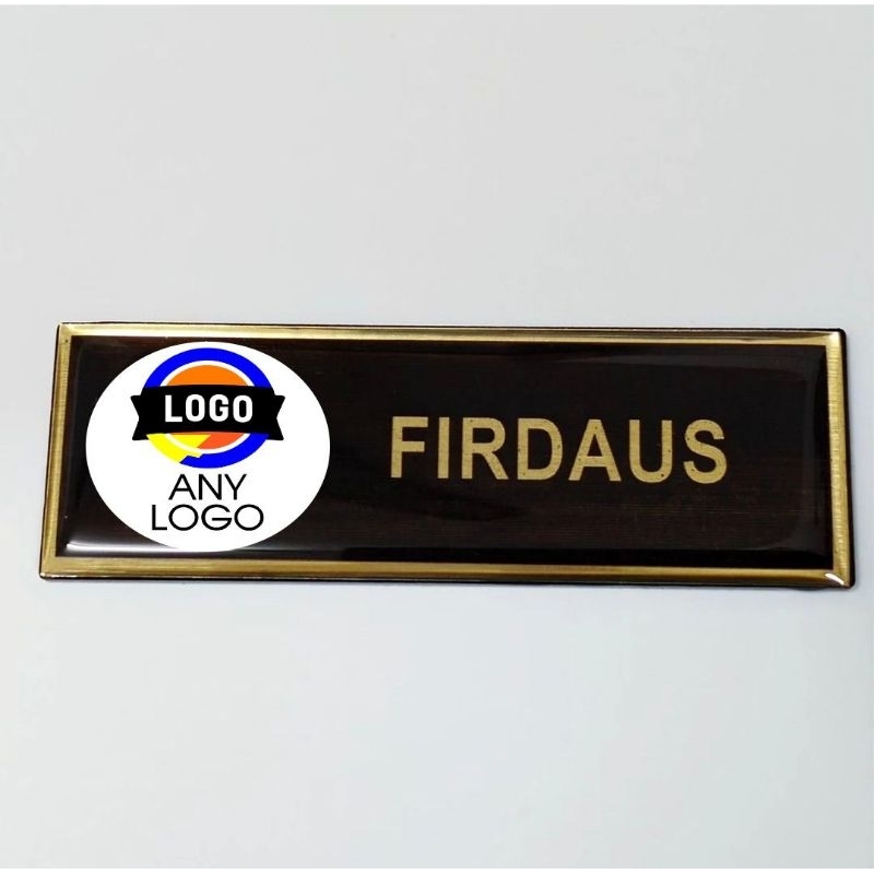 Name Tag Epoxy RUMI - JAWI - KHAT (Tulisan & Border GOLD) | Shopee Malaysia