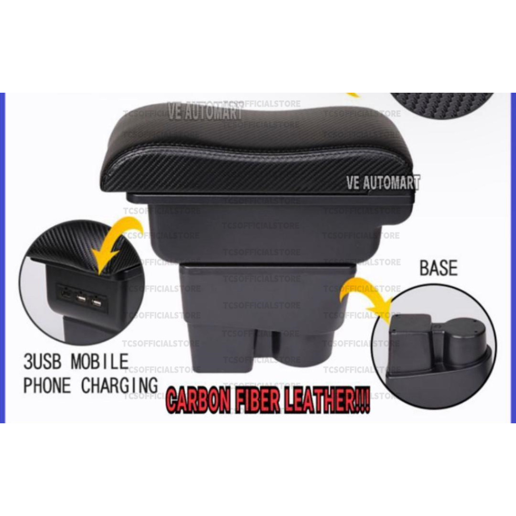 This TCS PERODUA MYVI GEN3 2018-2024 Double Layer Arm Rest Box is the ...