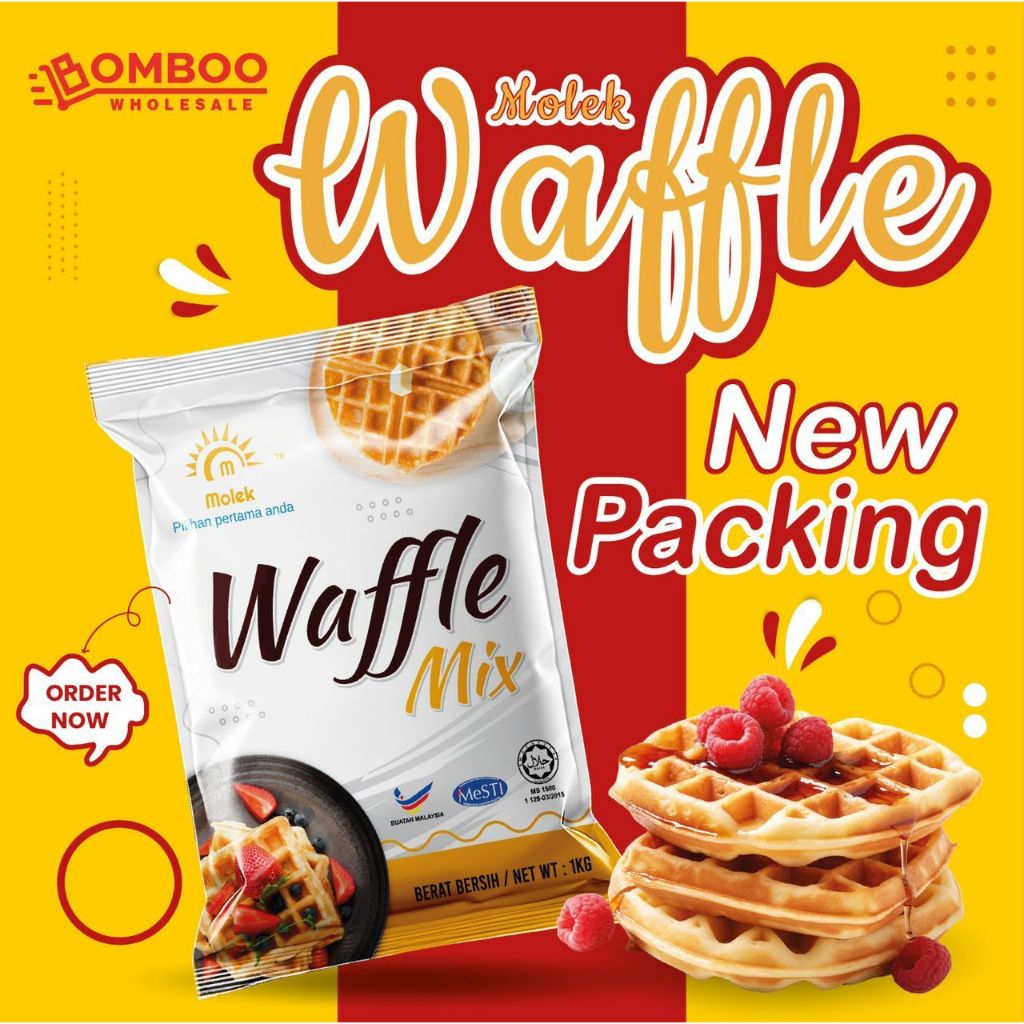 WAFFLE MIX/ WAFFLE CAKE MIX/ WAFFLE PREMIX/ TEPUNG WAFFLE (HALAL) 1KG