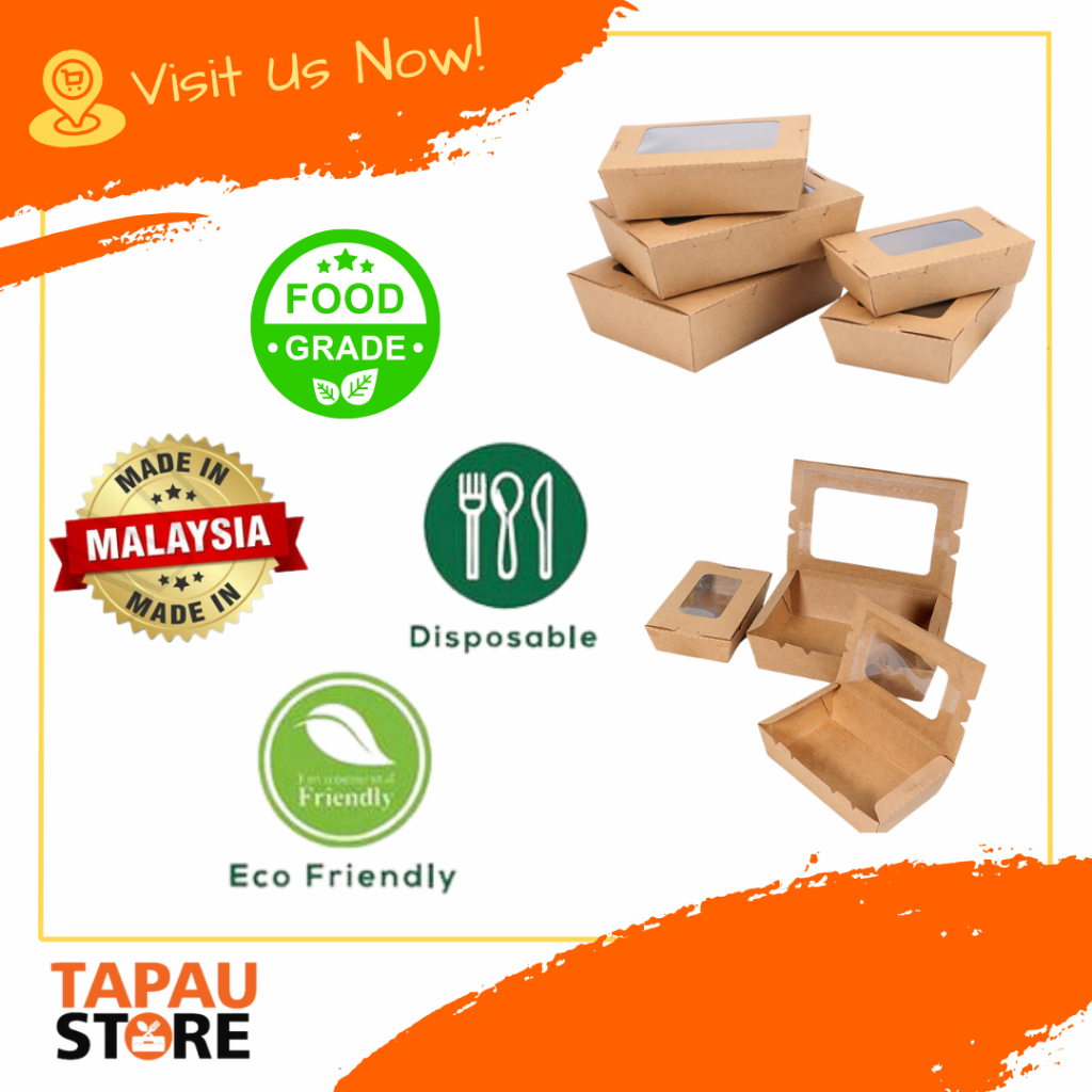 (50PCS) Kraft Paper Box with Window (KPI) | Shopee Malaysia