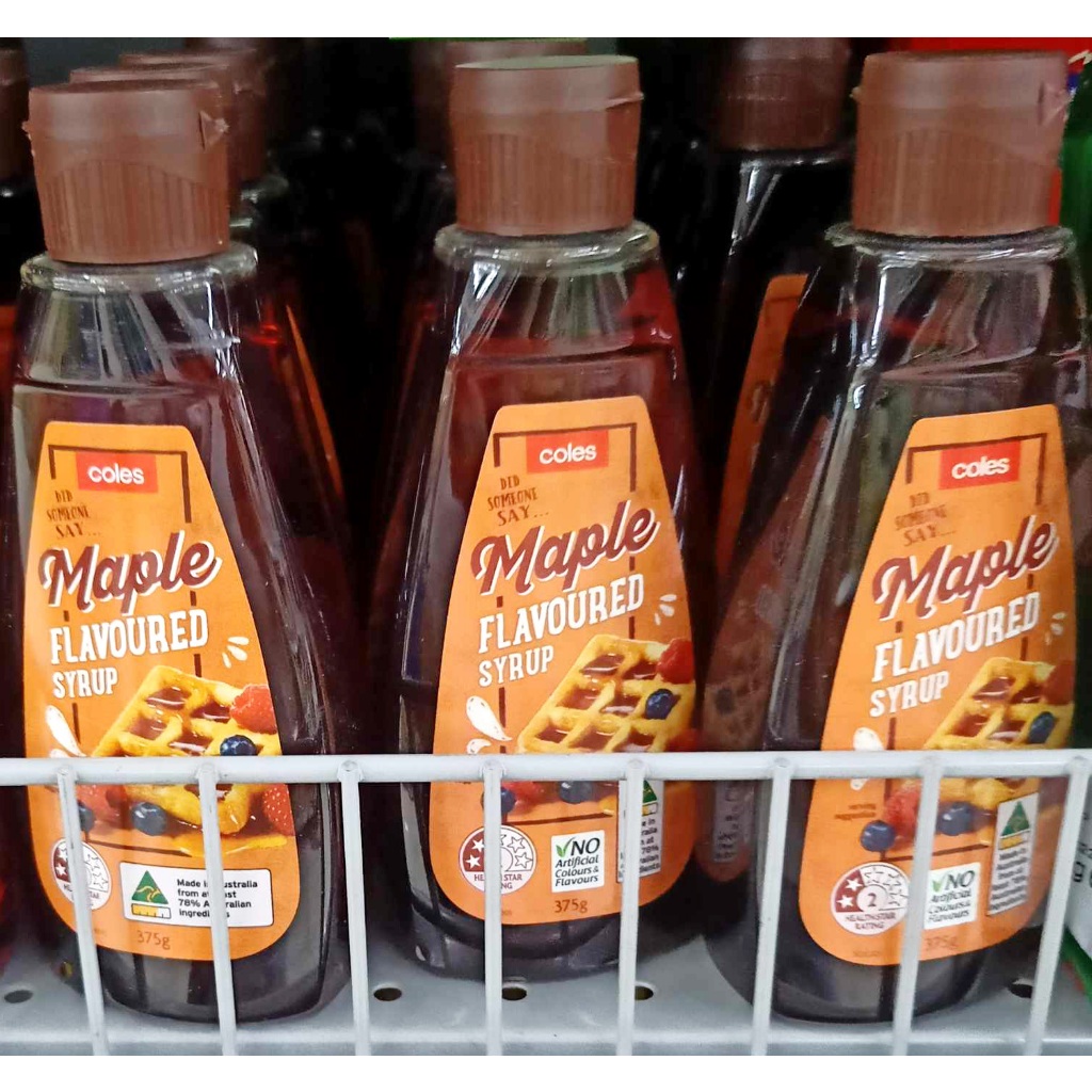 Australia Coles Maple Flavoured Syrup (375g) for Pancake, Waffle Gluten