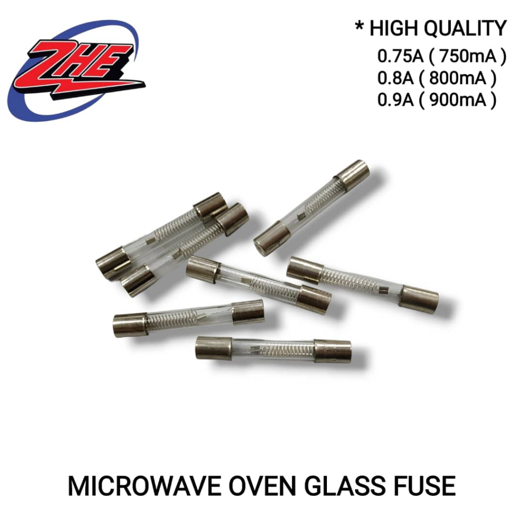 (1PC) MICROWAVE OVEN GLASS FUSE 0.75A 0.8A 0.9A 6MM x 40MM 5KV MICRO ...