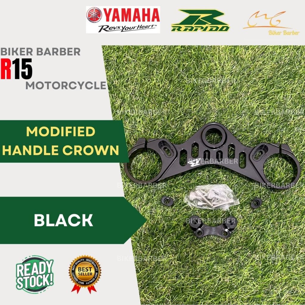 RAPIDO Yamaha R15 Modified Alloy Handle Bar Crown Black | Shopee Malaysia