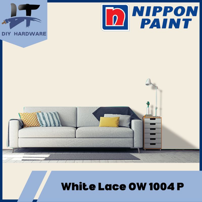 1 Liter Nippon Paint White Lace OW 1004 P For Interior Wall Paint（Satin