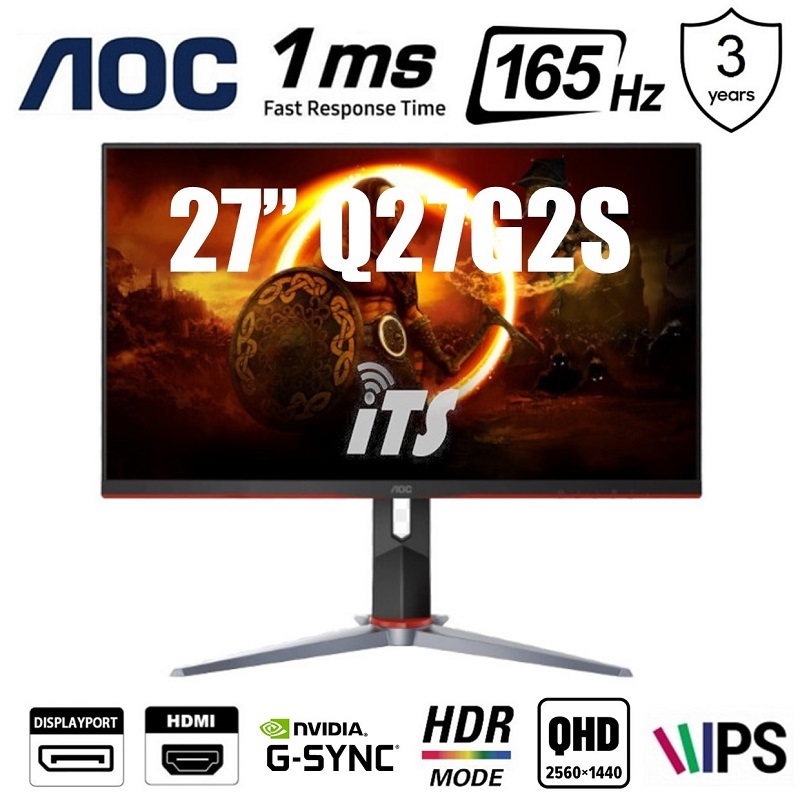 AOC モニター IPS 165hz 1ms HDR sync sRGB125 - ディスプレイ