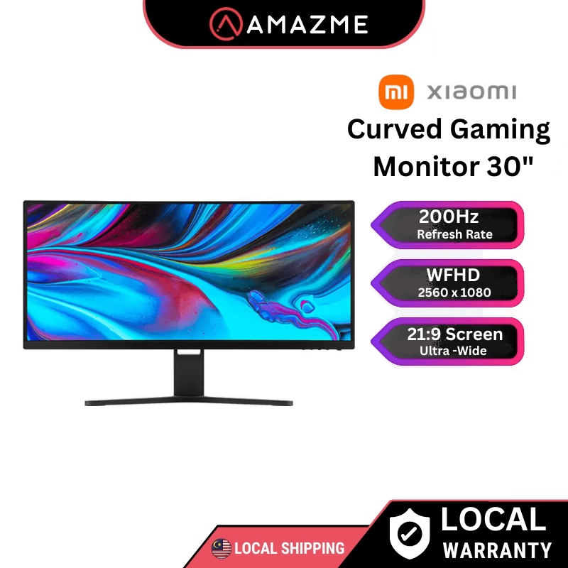 Xiaomi Redmi Curved Gaming Monitor 30" 200HZ Refresh Rate 21:9 ...