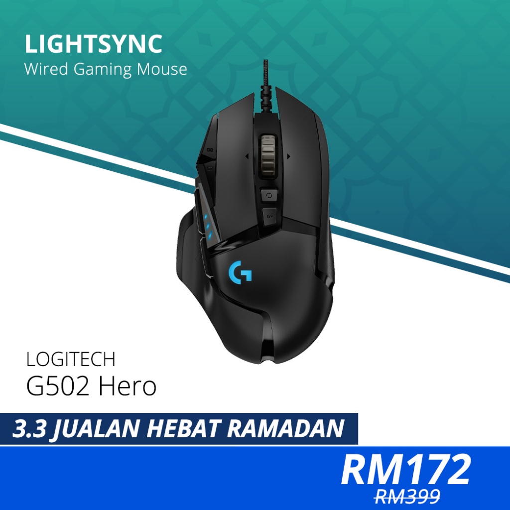 Logitech G502 HERO Wired | Shopee Malaysia