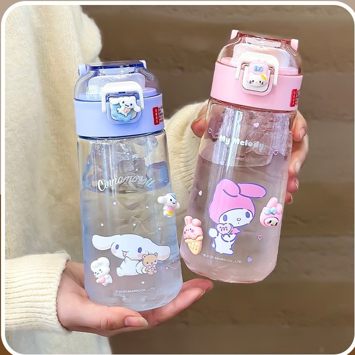 Socute 490ML 620ML Sanrio Water Bottle Hello Kitty Kuromi Cinnamoroll ...