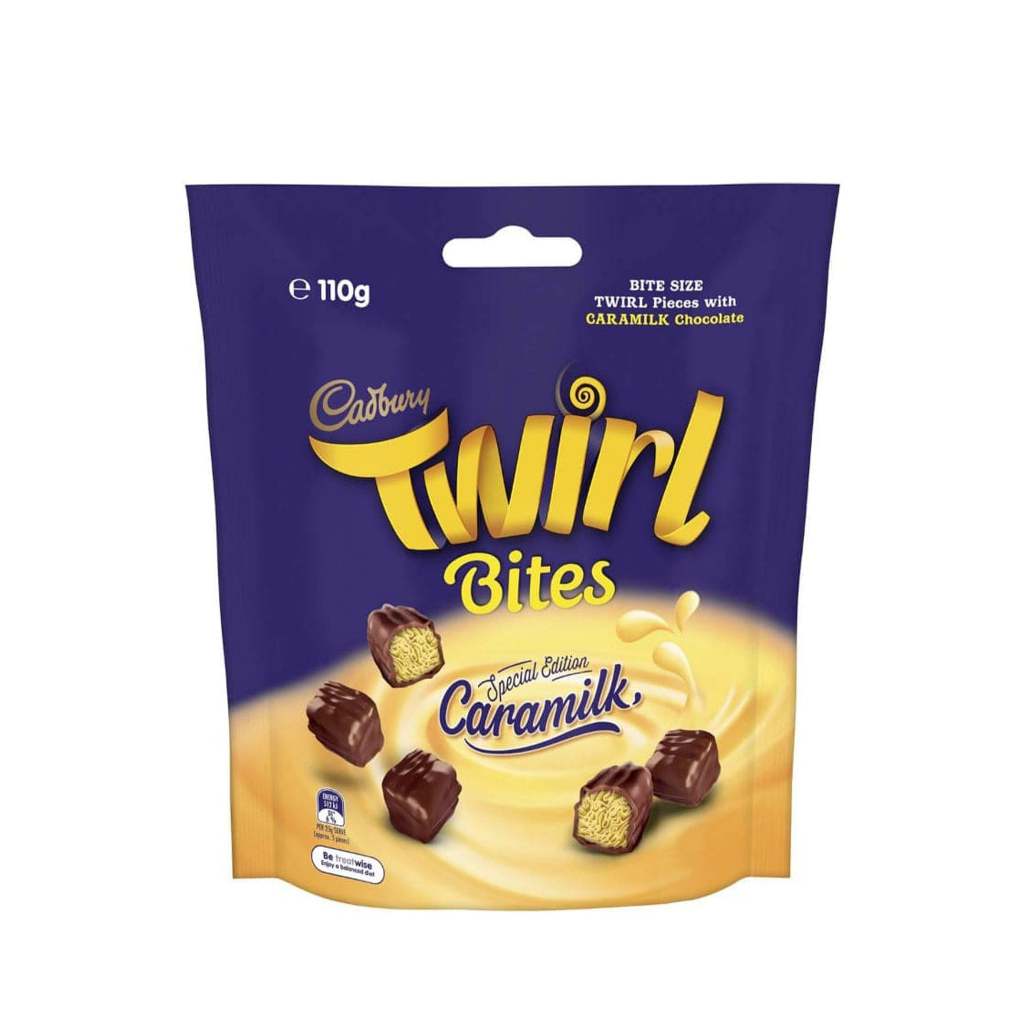 CADBURY TWIRL CARAMILK BITES 130G choco chocolate snek | Shopee Malaysia