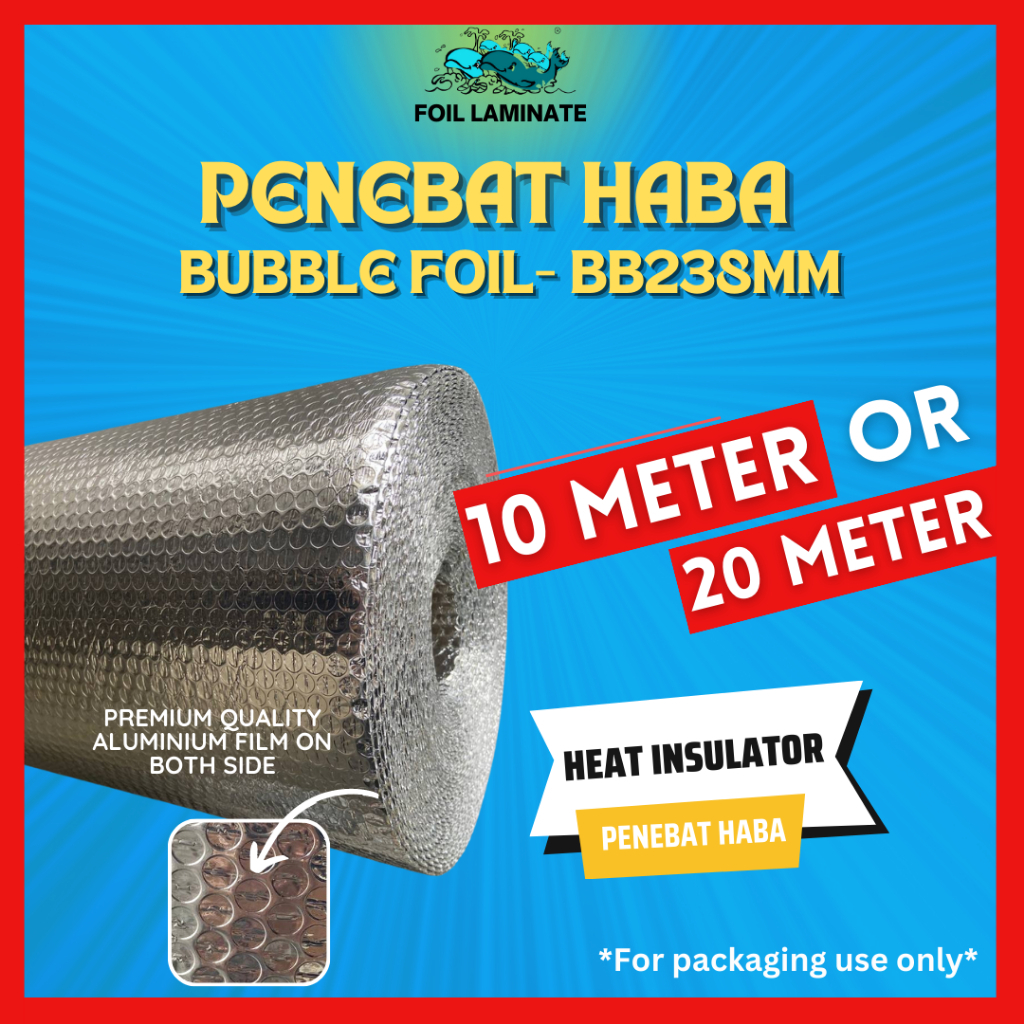 BB238MM Aluminium Foil Bubble Foil (10ML) & (20ML) Packaging Penebat