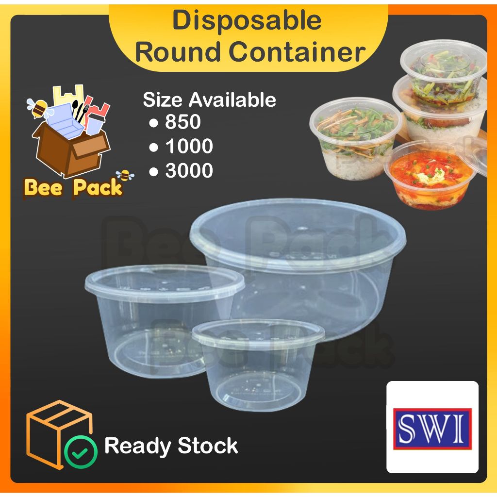 Disposable Plastic Food Round Container /Bekas Plastik Bulat (SW 850 ...