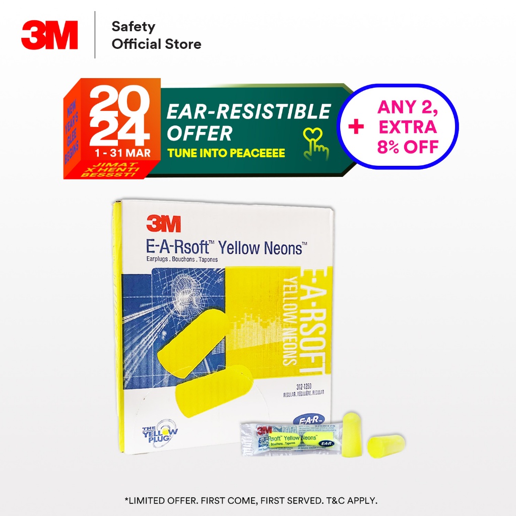 [Sell by Box] 3M 3121250 EARsoft™ Yellow Neons™ Uncorded Foam