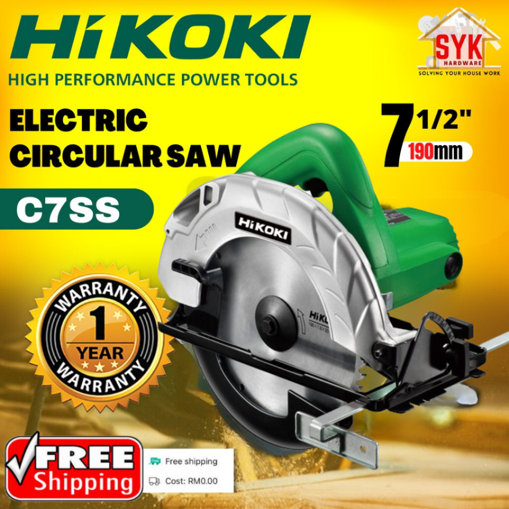 (FREE SHIPPING) SYK HITACHI HIKOKI C7SS Electric Circular Saw Mesin ...