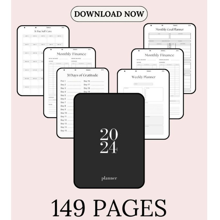 All-in-One Free Digital Planners for 2024 | Sage Green | Black | Pink ...