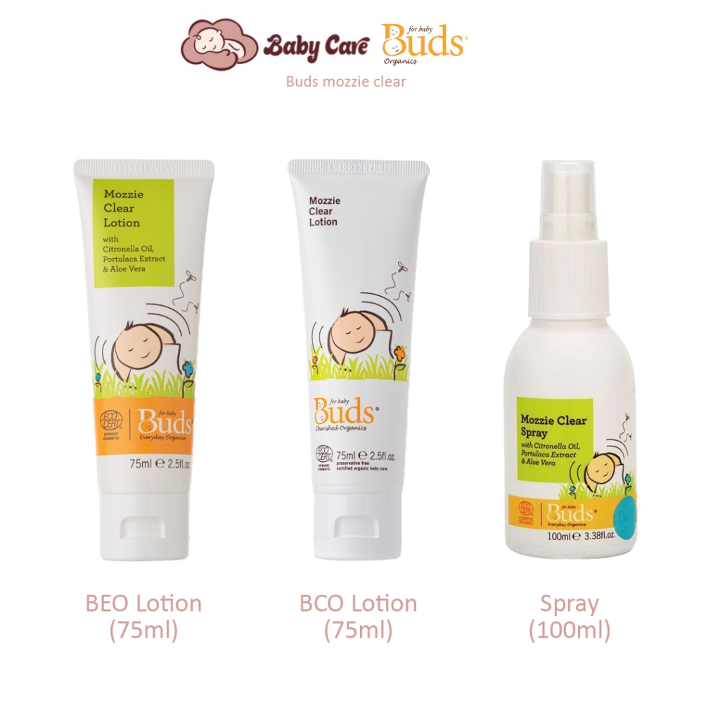 Buds Organic Baby Mozzie Clear Spray 100ml, BEO Mozzie Clear Lotion ...