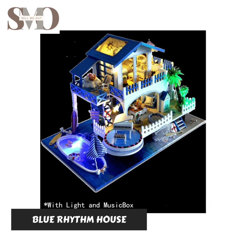 (Malaysia Ready Stock) DIY Miniature Doll house LED Kit Realistic 3D ...