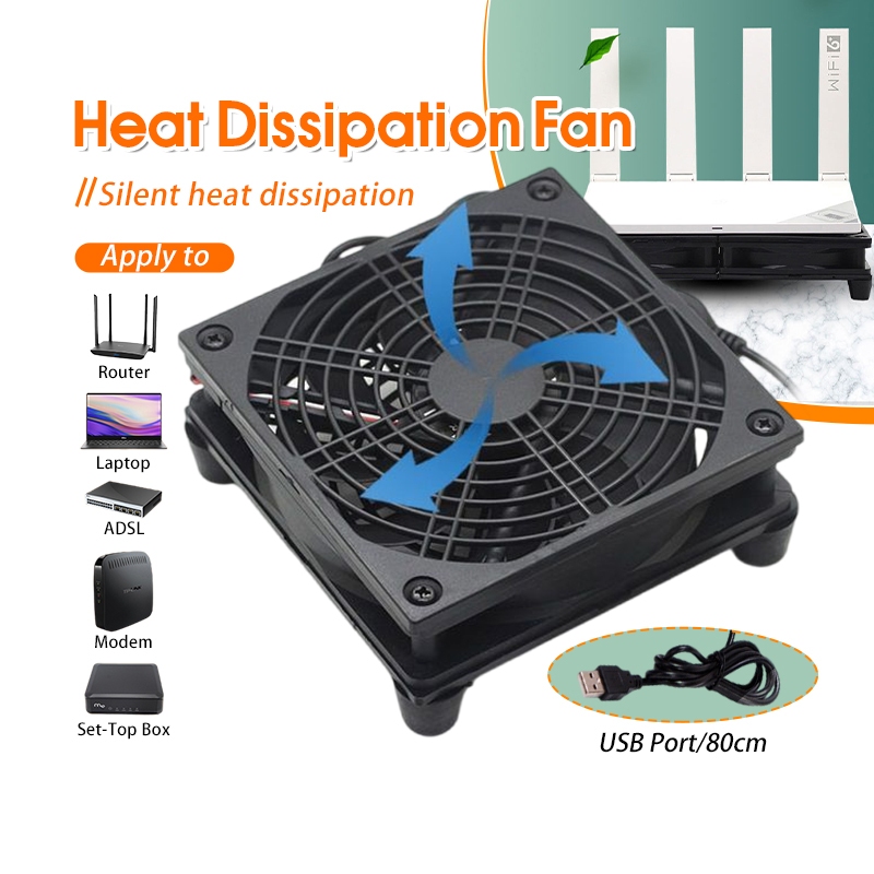 🔥New 1800RPM USB Router Fan WiFi Router Cooling Fan Modem Cooling Set ...