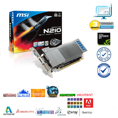MSI GeForce N210, 1GB-GDDR3 (N210-MD1GD3H/LP) | VGA - HDMI - DVI ...