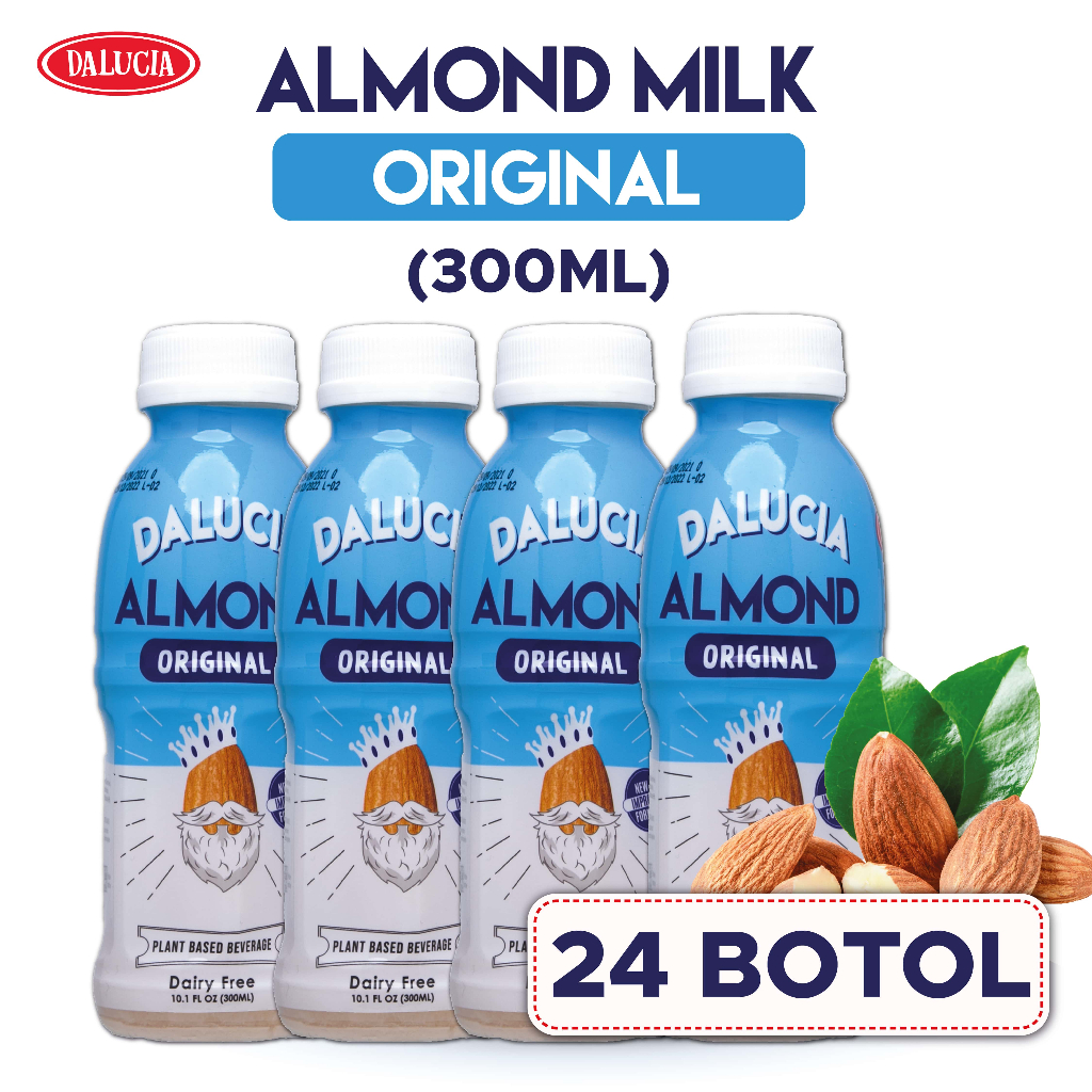 Dalucia Almond Milk Original (300ml x 24 botol) /Low Fat Milk / Low Sugar / Susu badam Shopee