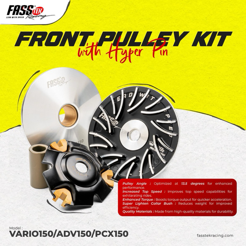 FASSTEK RACING FRONT PULLEY WITH HYPER PIN - HONDA VARIO150 / ADV150 ...