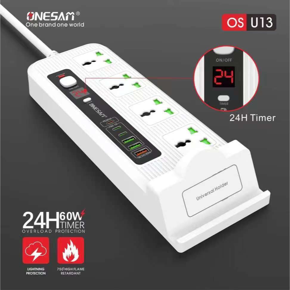 ONESAM OS-U13 60W Timer Power Socket / 60W PD + Qualcomm Super Fast ...