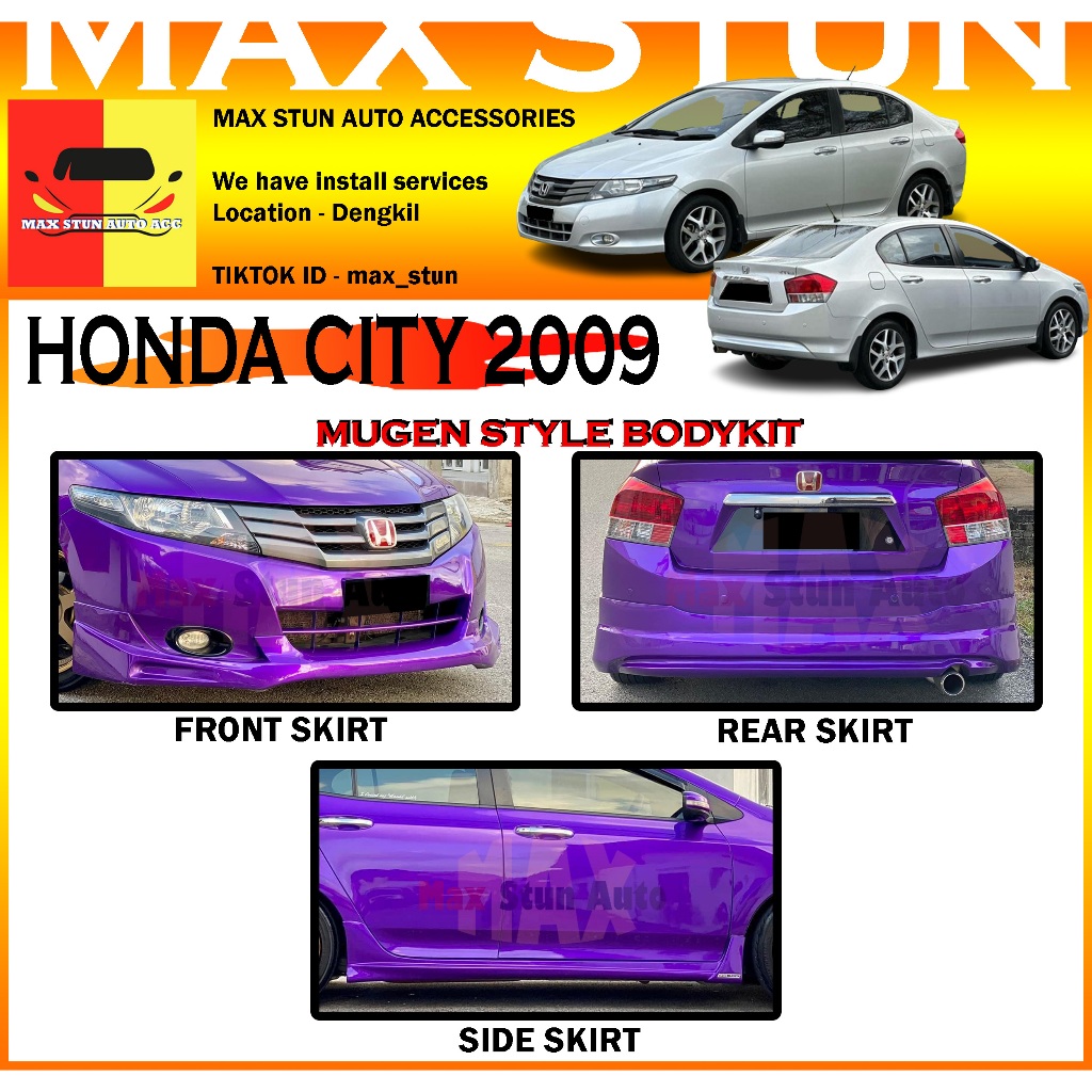 HONDA CITY 20092011 MUGEN FULL SET BODYKIT MG BUMPER SKIRT LIP CITY