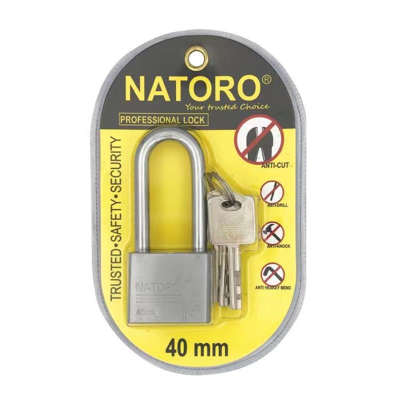 Natoro Heavy Duty Long Shackle Padlock Top Security Anti Cut Padlock(40mm & 50mm) Shopee Malaysia