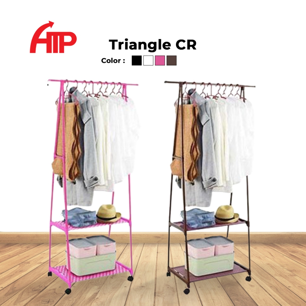 ATP Multifunction Metal Triangle Clothes Rack - Brown/White/Pink/Black ...